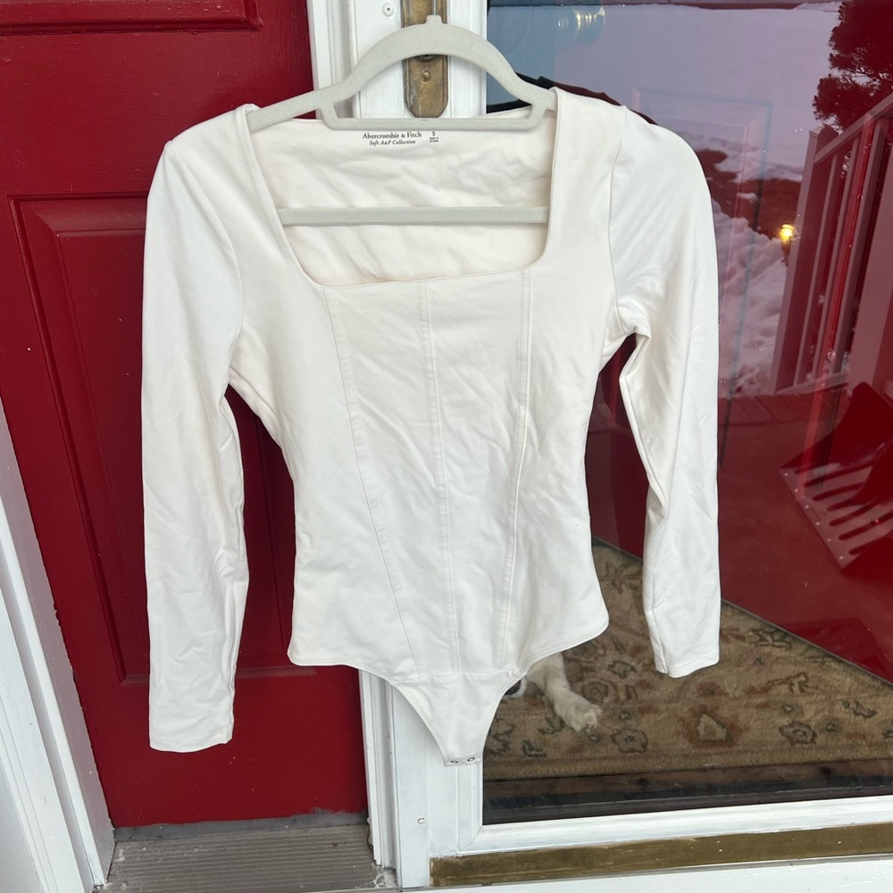 Abercrombie & Fitch Square Neck Long Sleeve Bodysuit